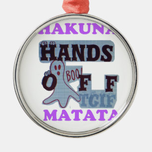 TGIF Hakuna Matata Händer av Boo Funny Ansikte Julgransprydnad Metall
