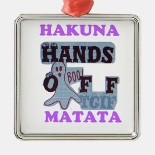 TGIF Hakuna Matata Händer av Boo Funny Ansikte Julgransprydnad Metall