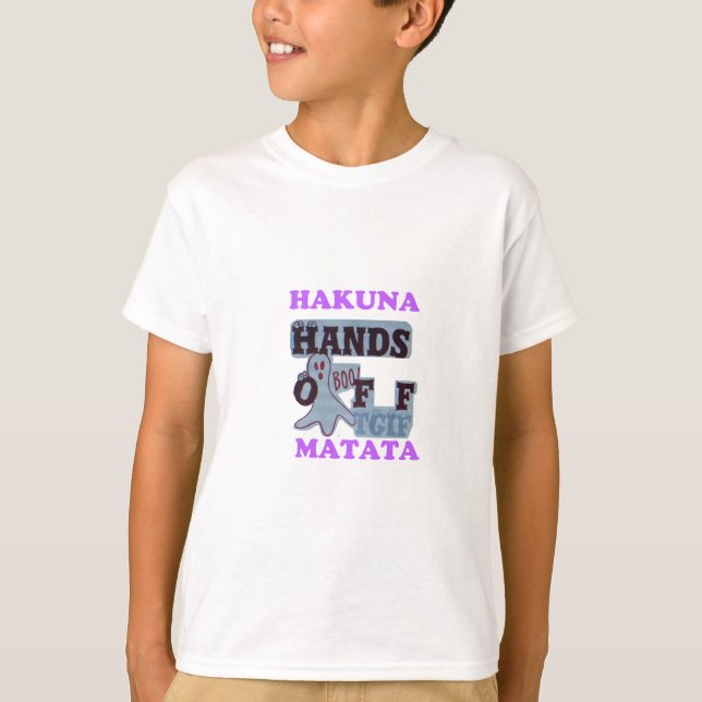 TGIF Hakuna Matata Händer av Boo Funny Ansikte Tee (Framsida)