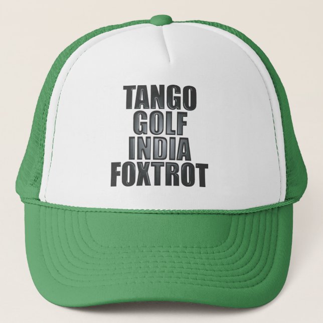 TGIF-hatt: Nato-Phonetics Truckerkeps (Framsida)