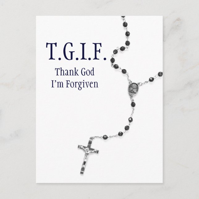 TGIF Rosary Postcard Vykort (Framsida)