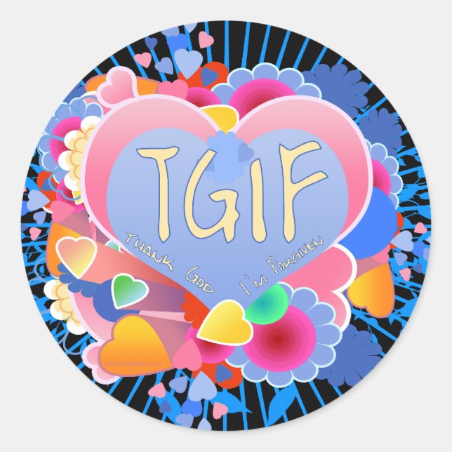 TGIF RUNT KLISTERMÄRKE (Framsida)