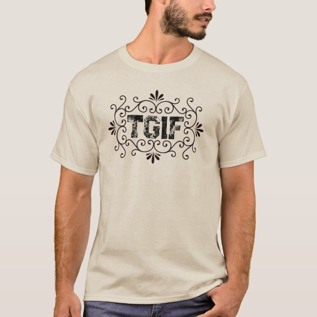 TGIF-tack godhet att det är Fredag T Shirt (Framsida)