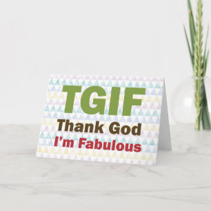 TGIF tackar guden mig den sagolika förmiddagen Tack Kort