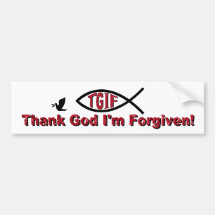 TGIF tackar guden mig förmiddagen som förlåtas Bildekal