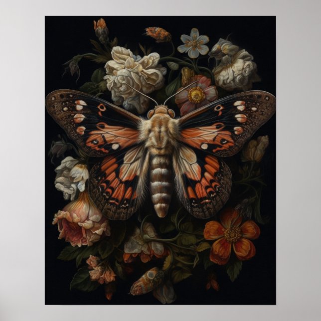 Tgoliska motiv och blommor Skriv ut Poster (Framsidan)
