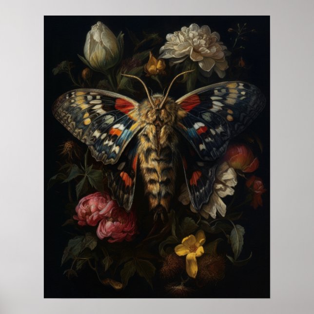 Tgoliska motiv och blommor Skriv ut Poster (Framsidan)