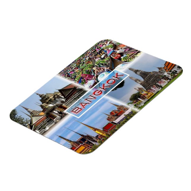 TH Bangkok - Wat Pho - Flytande Market - Gran Pala Magnet (Vänstra Sidan)