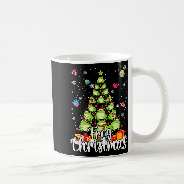 Th Cute Frog Christmas Tree Pajama Matching Costum Kaffemugg (Höger)