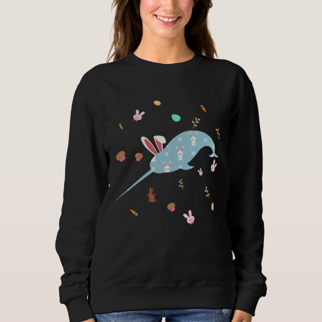 Th Cute Narwhal  Easter Bunny Costume Egg Easter T Shirt (Framsida)