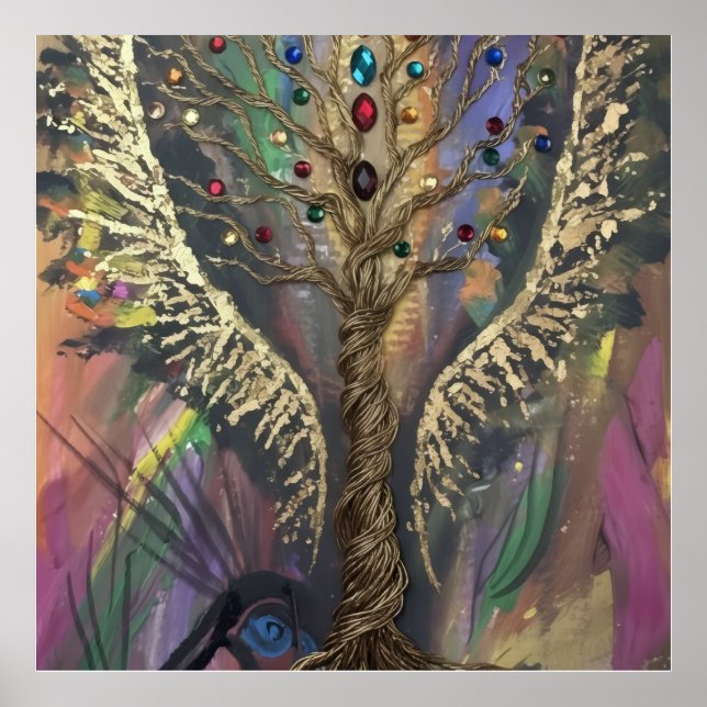 Th Divine Tree Of Life celestial wings and jewels  Poster (Framsidan)