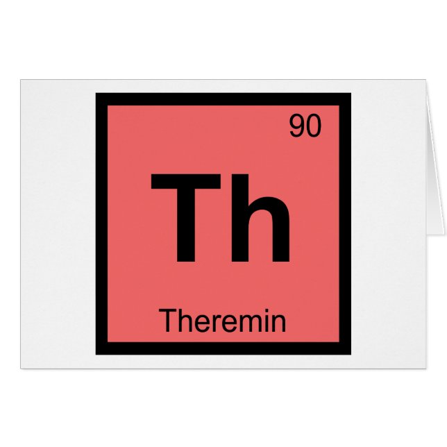 Th - Thereminmusik Kemi Periodiska Systemet Hälsningskort (Framsidan Horizontal)