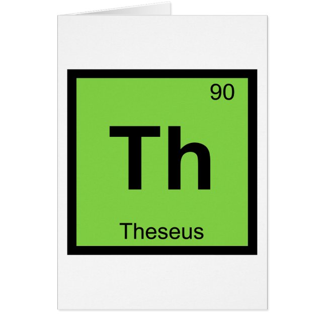 Th - Theseus Grekisk kemi Periodiska Systemet Hälsningskort (Framsidan)