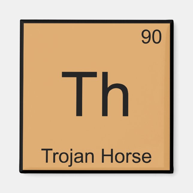 Th - Trojanska Hästen Kemiskt Elementsymbol T-Shir Magnet (Framsidan)