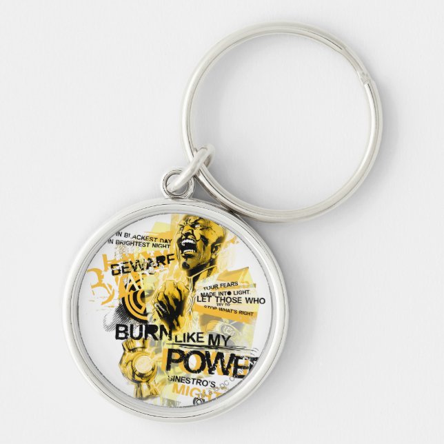 Thaal Sinestro 10 Rund Silverfärgad Nyckelring (Framsidan)