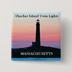 Thacher Island Twin Ljus, Massachusetts Button Knapp