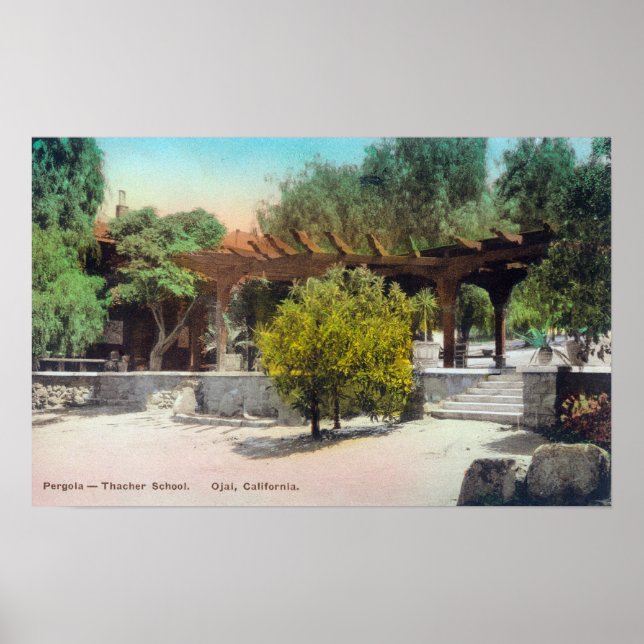 Thacher School Pergola ViewOjai, CA Poster (Framsidan)