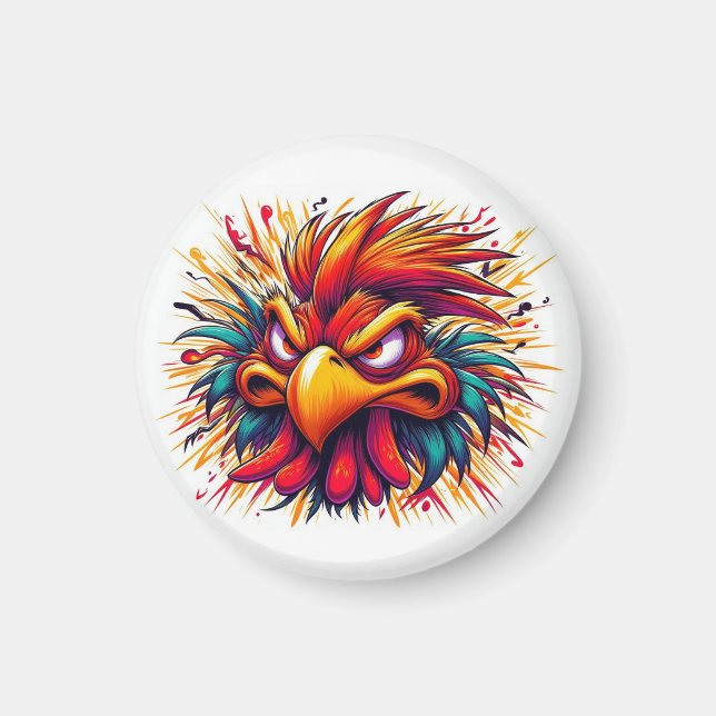 "Thad the Mad Rooster" Magnet (Framsidan)