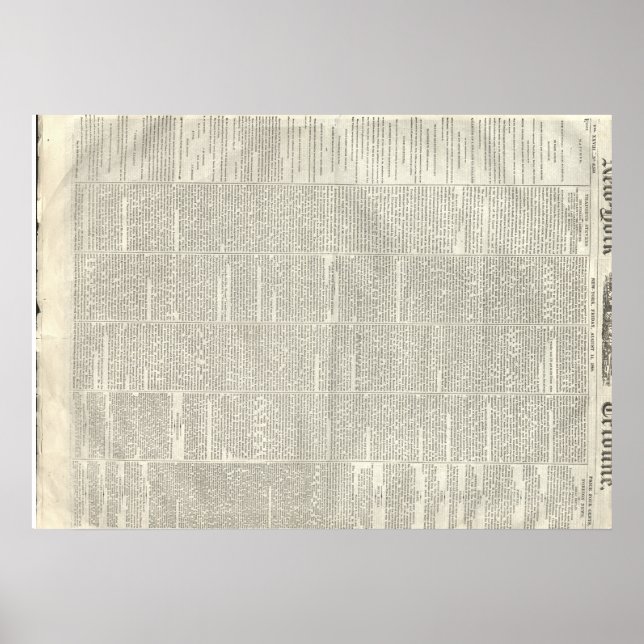 Thaddeus Stevens dies, New York Tribune 8/14/1868 Poster (Framsidan)