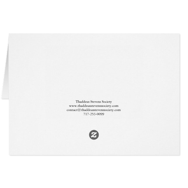 Thaddeus Stevens kort (Baksidan Horizontal)