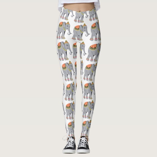 Thai Battle Elephant Mönster Leggings (Framsida)