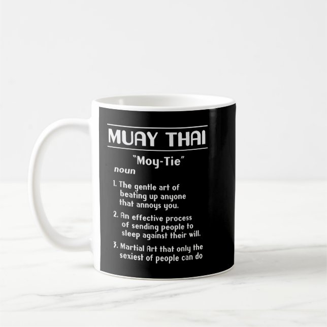 Thai Boxing Definition Muay Thai Funny Kaffemugg (Vänster)