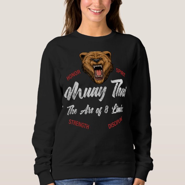 Thai Boxing Kickboxing Muay Thai Bear T Shirt (Framsida)