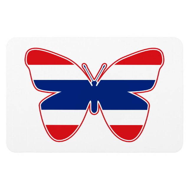 Thai Butterfly Flagga Magnet (Horisontell)