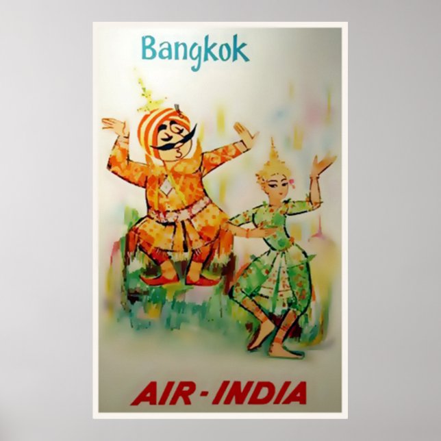 Thai Dance | Vintage Bangkok Thailand Travel Poster (Framsidan)
