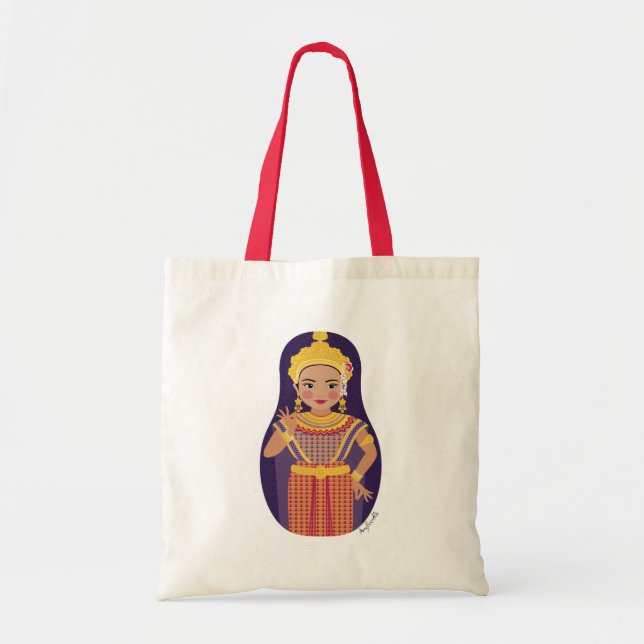 Thai Dancer Matryoshka Bag Tygkasse (Framsidan)