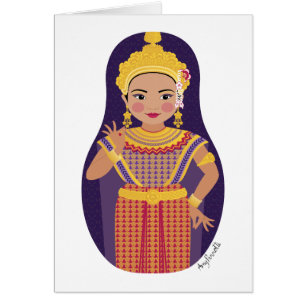 Thai Dancer Matryoshka Card OBS Kort