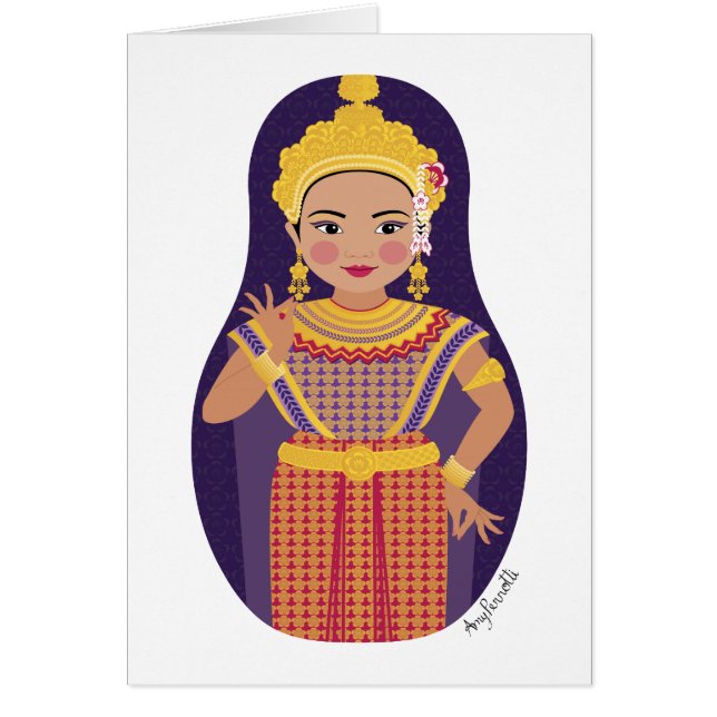 Thai Dancer Matryoshka Card OBS Kort (Framsidan)