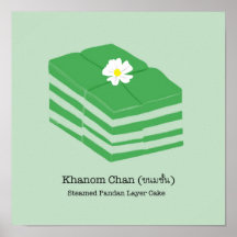 Thai Dessert/Snack Khanom Chan - Pastel Grönt