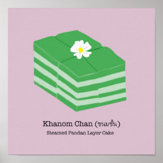 Thai Dessert/Snack Khanom Chan - Pastel Rosa Poster