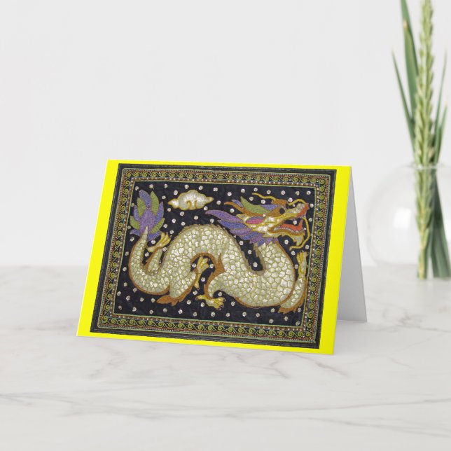 Thai Dragon Tapestry Blank Greeting Card Kort (Framsida)