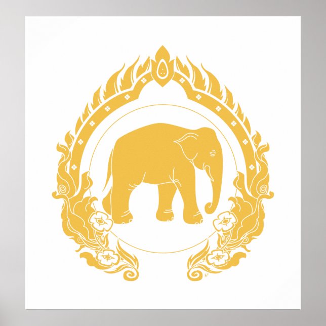 Thai Elephant (Guld) Poster (Framsidan)