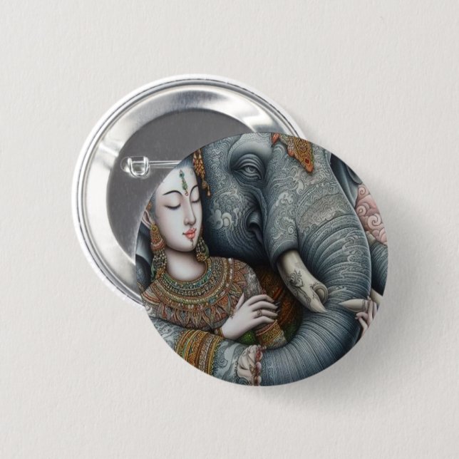 Thai Elephant Pin Knapp (Framsida & baksida)