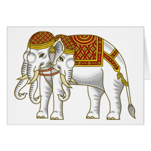 Thai Erawan White Elephant Hälsningskort