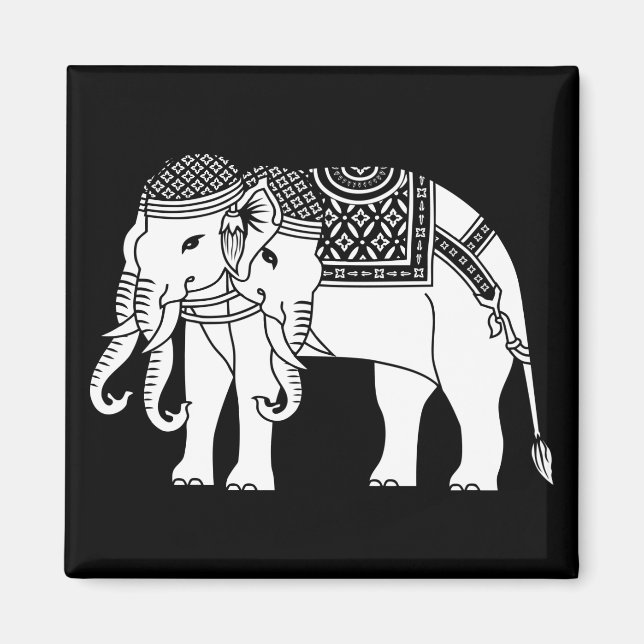 Thai Erawan White Elephant Magnet (Framsidan)