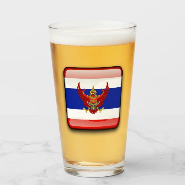 Thai flagga-emblem  glaskopp (Framsida fylld)