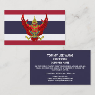 Thai Flagga & Emblem, Thailand, Flagga Visitkort