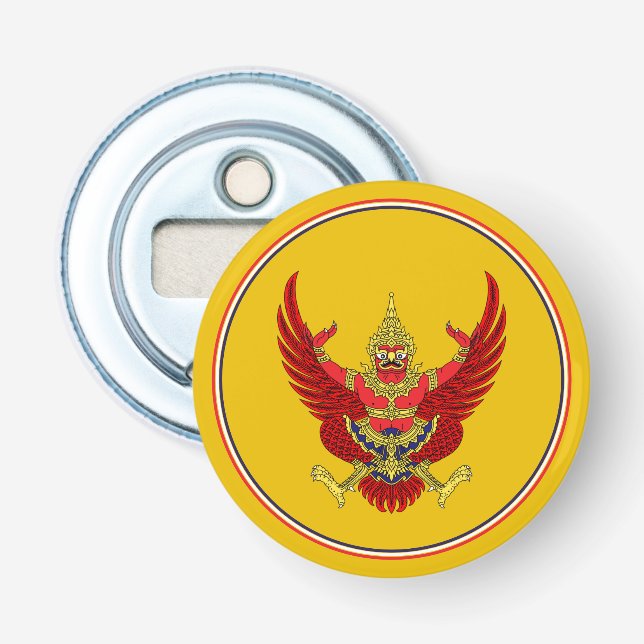 Thai Flagga Flaska-öppnare, Thailand Emblem/Guld Flasköppnare (Framsidan)