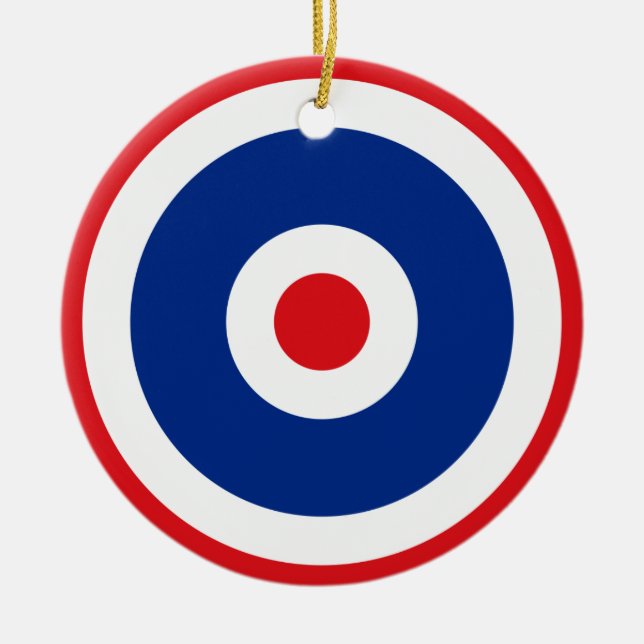 Thai Flagga Roundel Target Julgransprydnad Keramik (Framsidan)