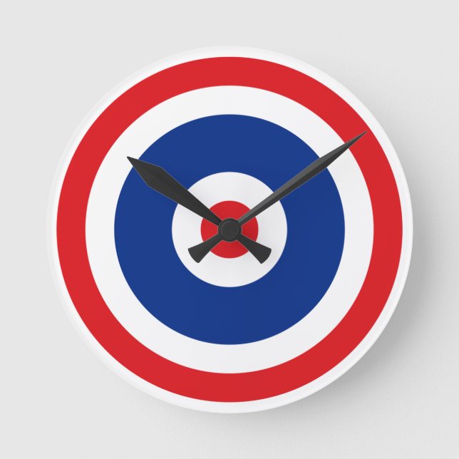 Thai Flagga Roundel Target Rund Klocka (Framsida)