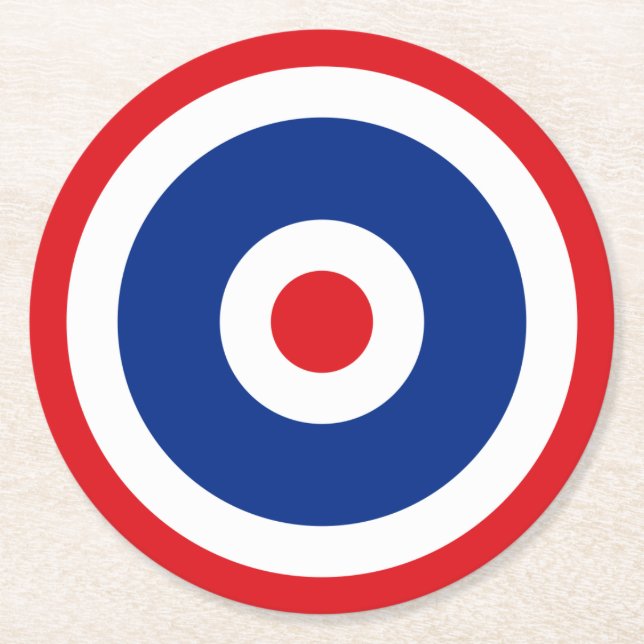 Thai Flagga Roundel Target Underlägg Papper Rund (Framsidan)
