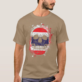 Thai Flagga Skull T Shirt