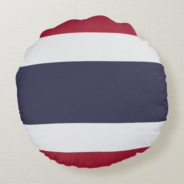 Thai Flagga (Thailand) Rund Kudde (Baksidan)