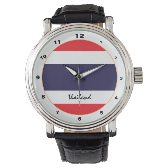 Thai Flagga & Thailand trendig mode /designklocka Armbandsur (Framsida)