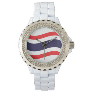 Thai Flagga Wave Armbandsur