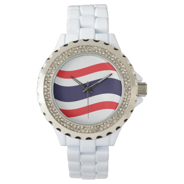 Thai Flagga Wave Armbandsur (Framsida)